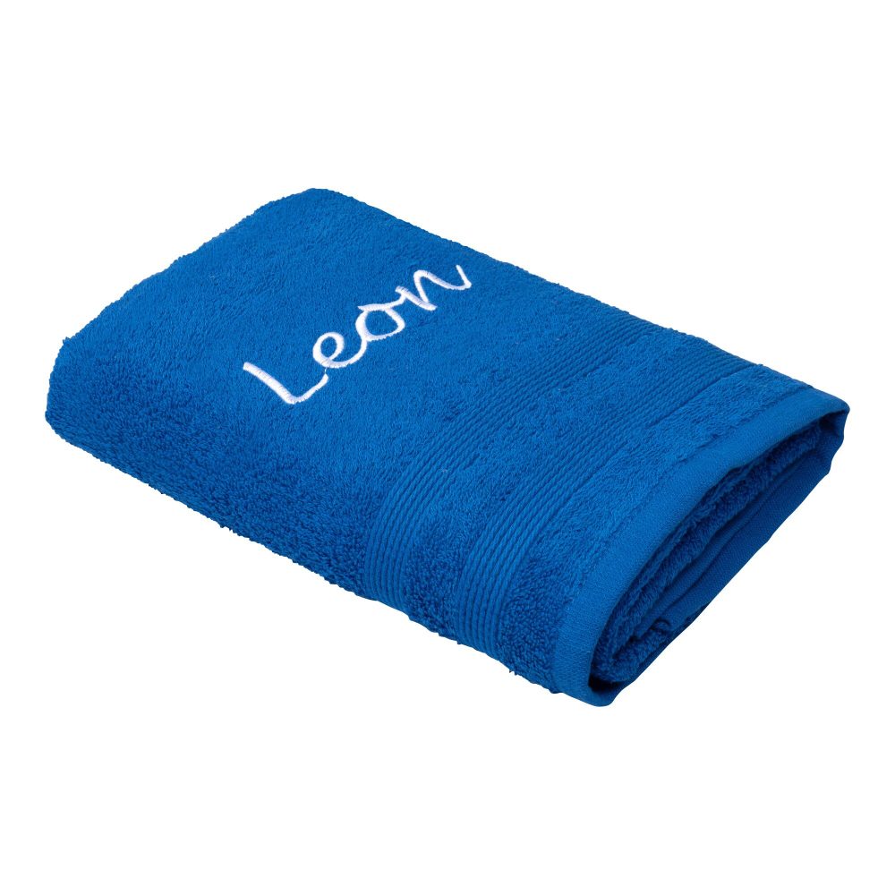 Handtuch personalisiert mit Namen, 50x100 cm,  100% Baumwolle, blau