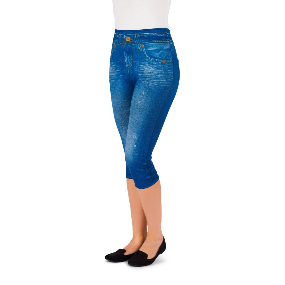 Slim-Capri-Legging, Größe: XL, blau