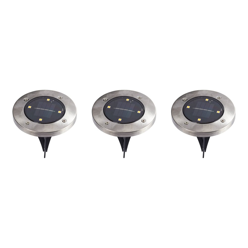 ?LED-Solar-Bodenleuchten, 3 Stück