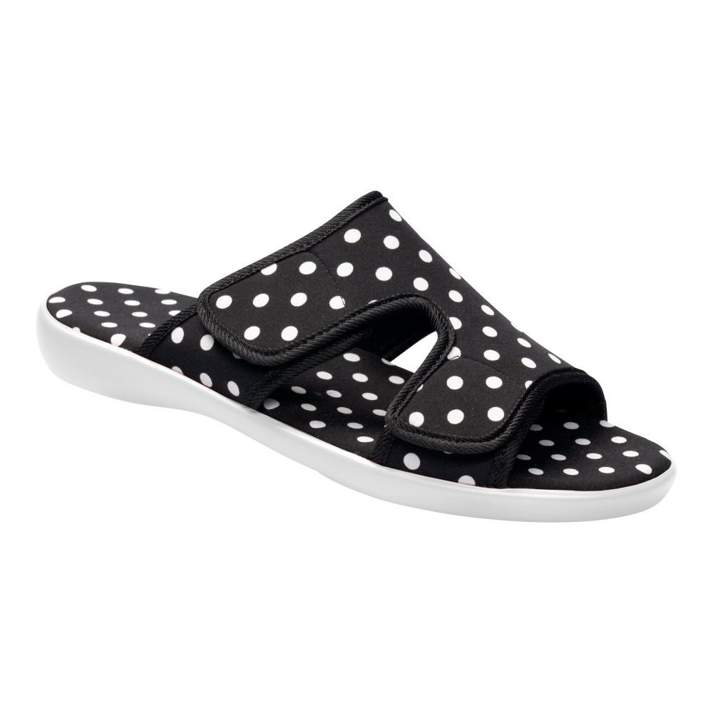 wonderwalk Doppelklett-Pantolette ?Punkte?, Größe: 36, schwarz