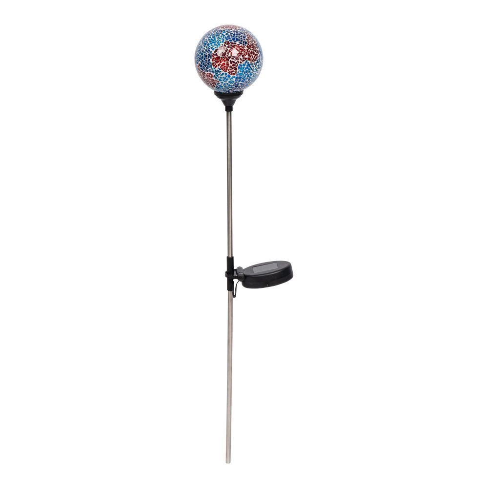 LED-Solar-Gartenstecker ?Mosaik-Kugel?, blau