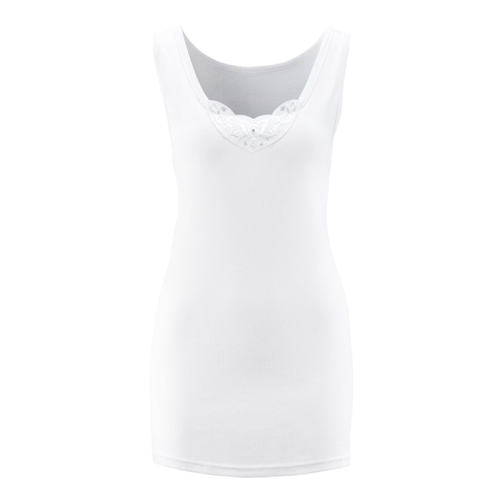 Damen Unterhemd mit Spitze, 4er Set, Größe: XL