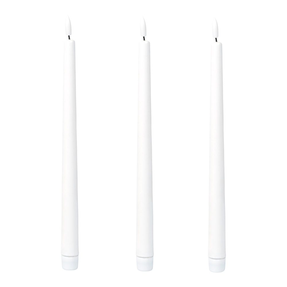 LED-Echtwachskerzen, 3 Stück
