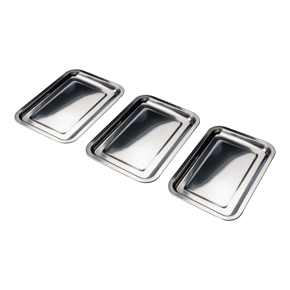 Edelstahl-Wannen-Set, 3 Stück