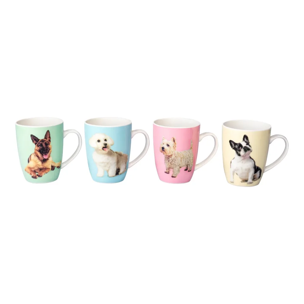 Porzellan-Tassen-Set ?Hunde?, 4 Stück