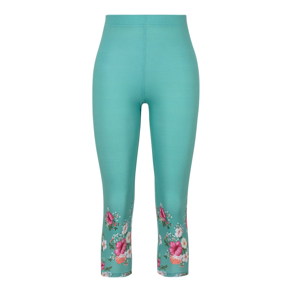 Capri-Leggings ?Blütenzauber?, Größe: XL, grün