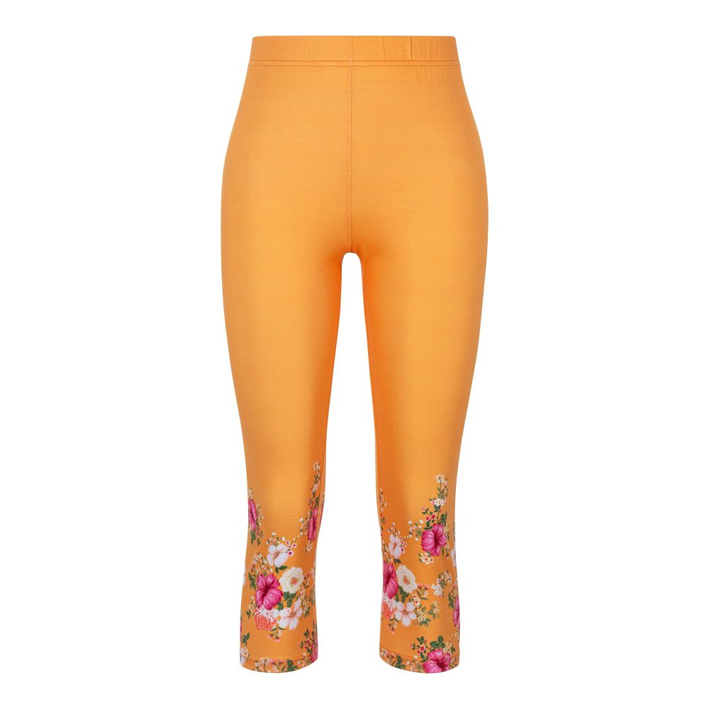 Capri-Leggings ?Blütenzauber?, Größe: M, orange