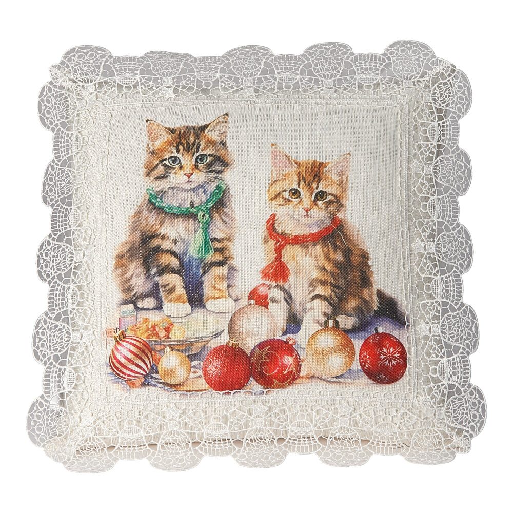 Kissenhülle ?Weihnachtskatze?, 40x40 cm