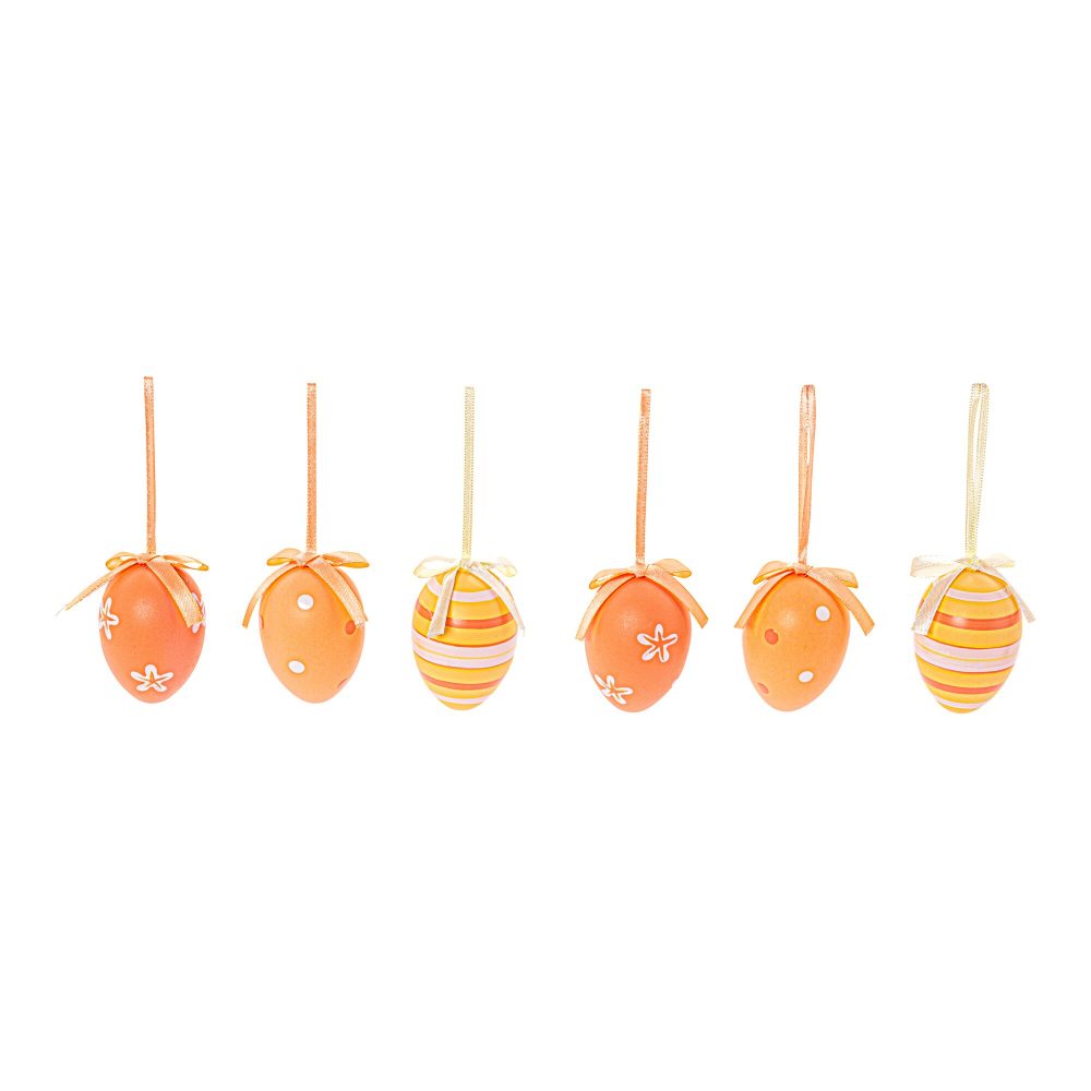 Deko-Eier, 6 Stück, orange