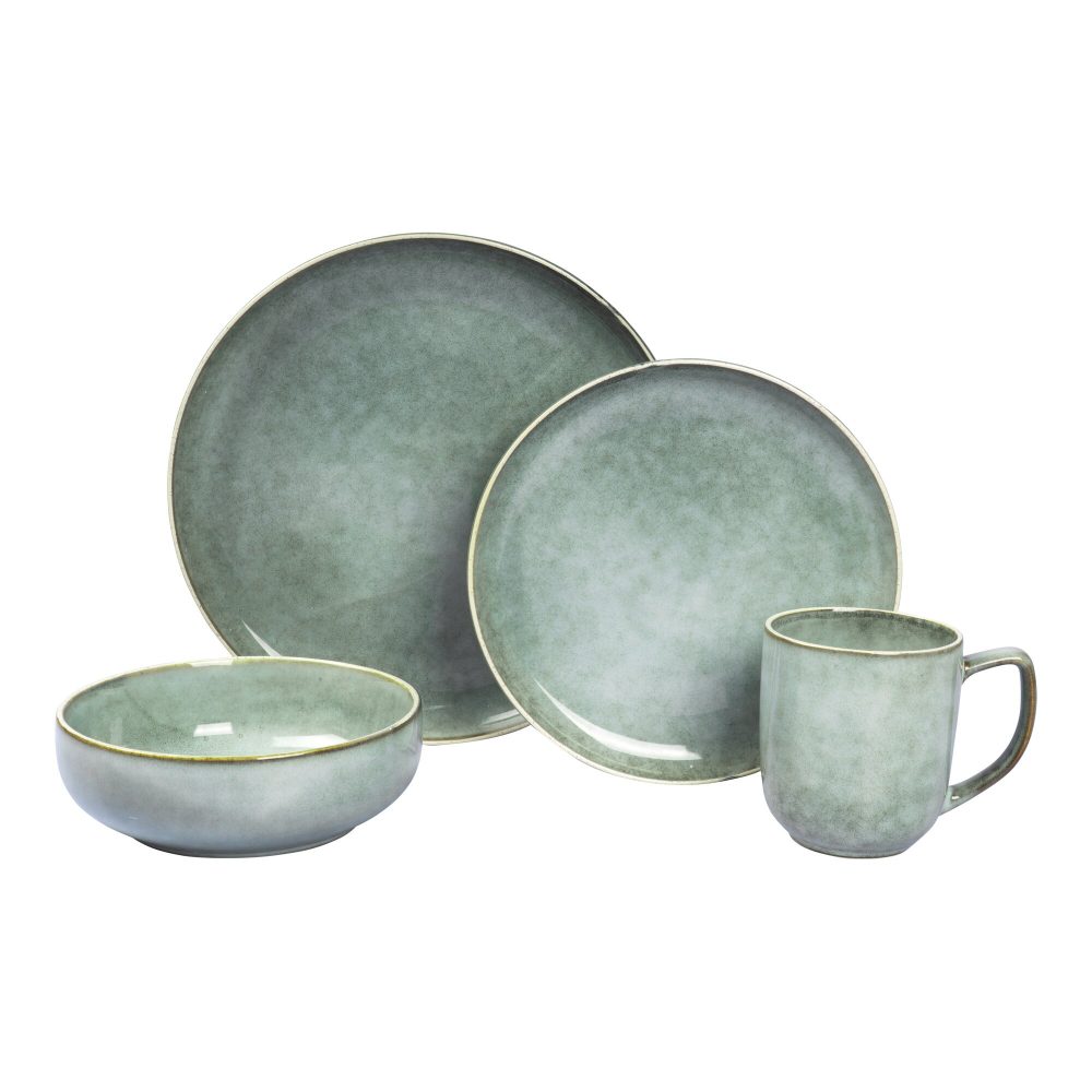 Steinzeug-Geschirr-Set ?Natur?, 4-teilig