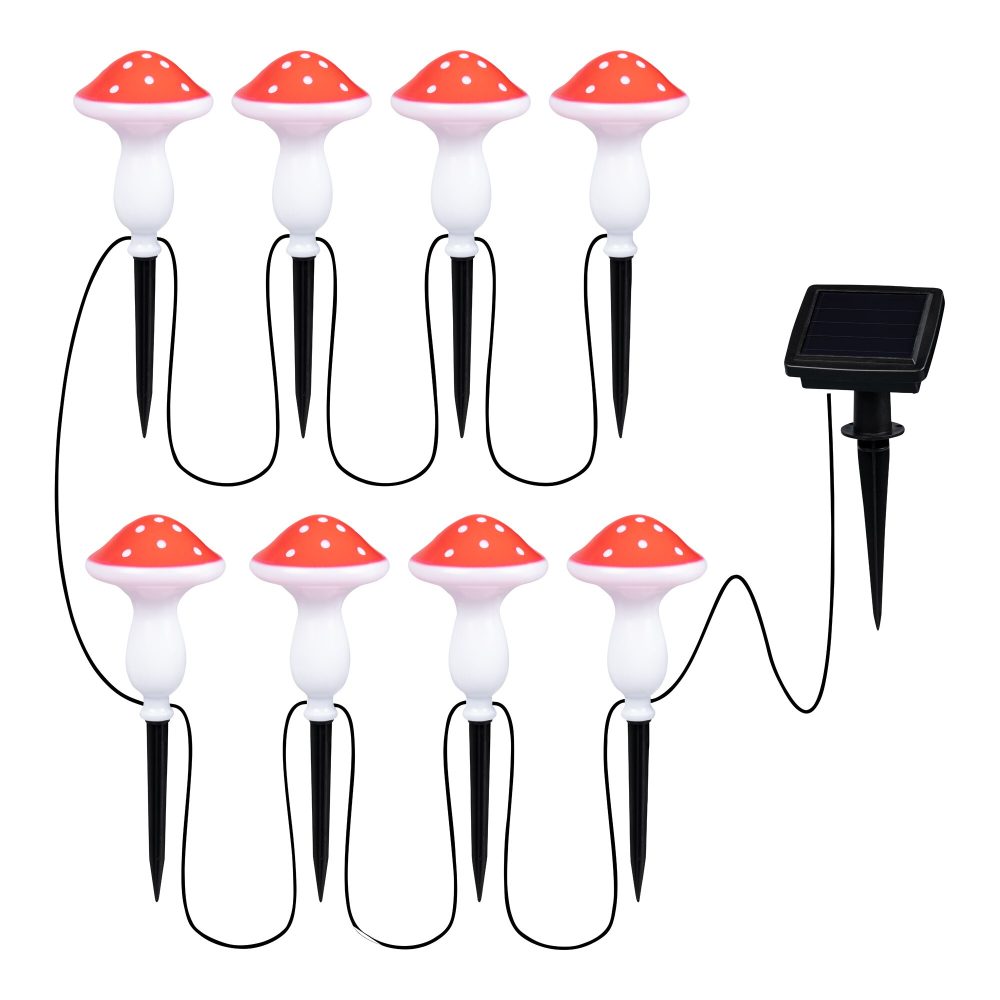 Solar-LED-Stecker ?Fliegenpilz?, 8 Stück