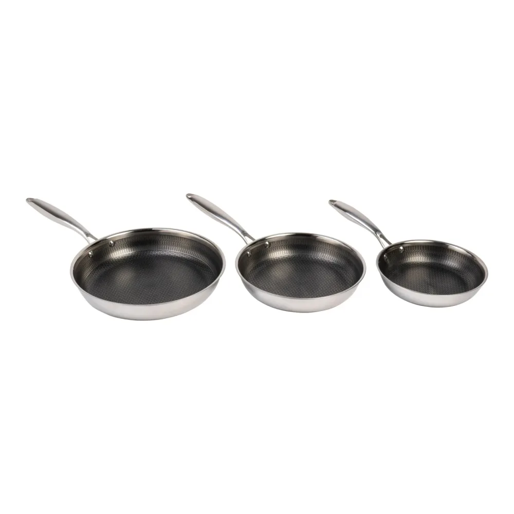 Edelstahl-Pfannen-Set ?Premium Polygon?, 3-teilig