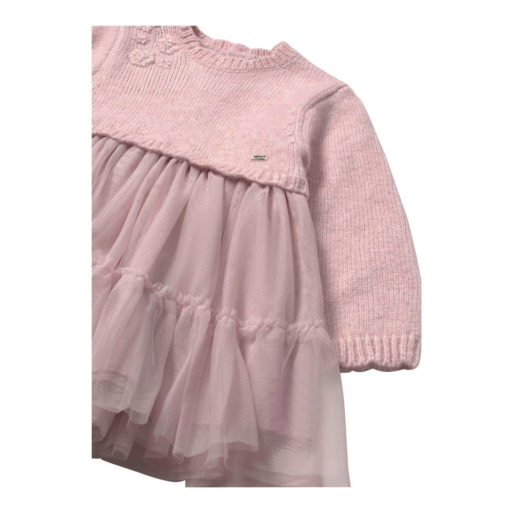 Kleid langarm 2in1 Strickpullover und Tüllrock