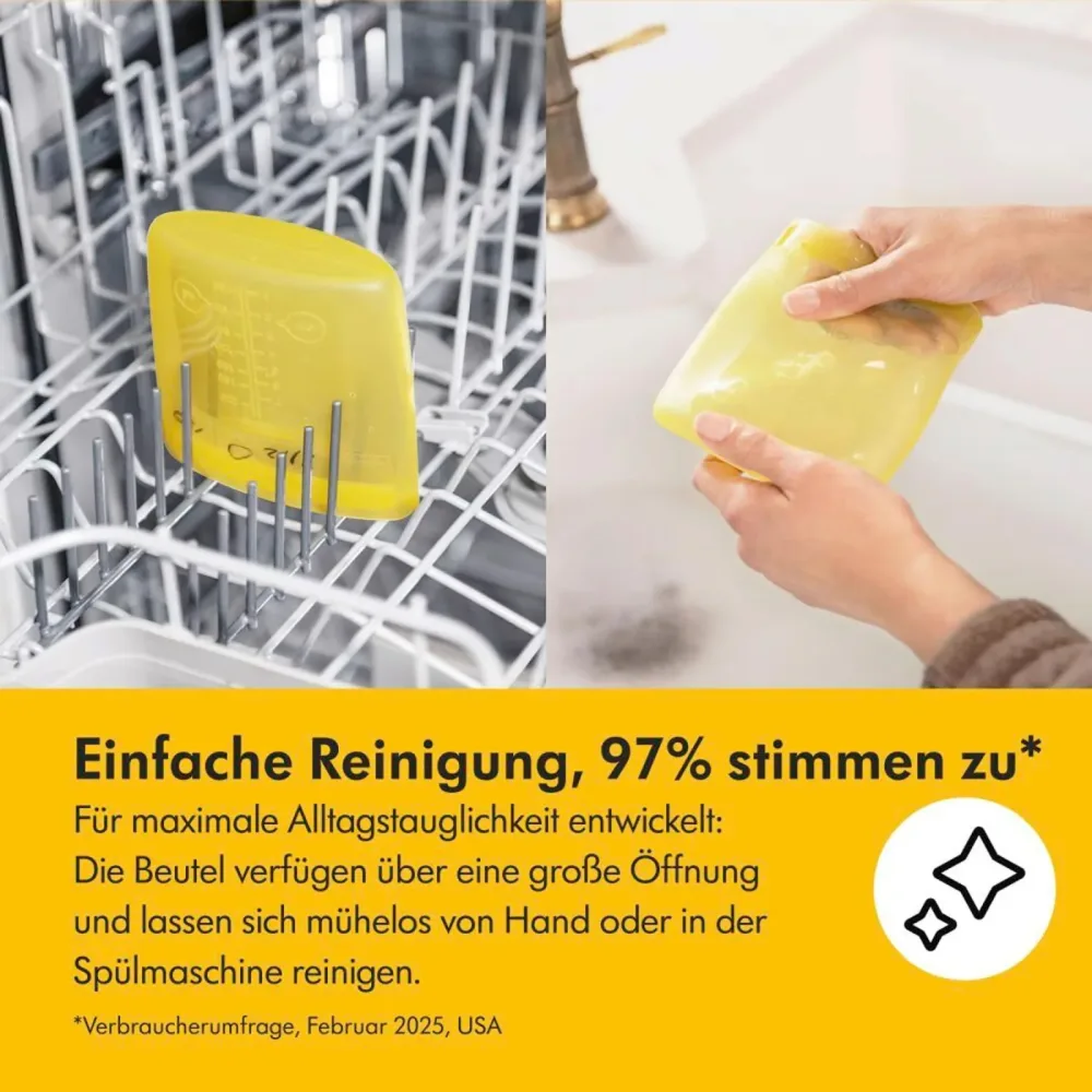 Silikon Muttermilchbeutel wiederverwendbar, 5 Stück