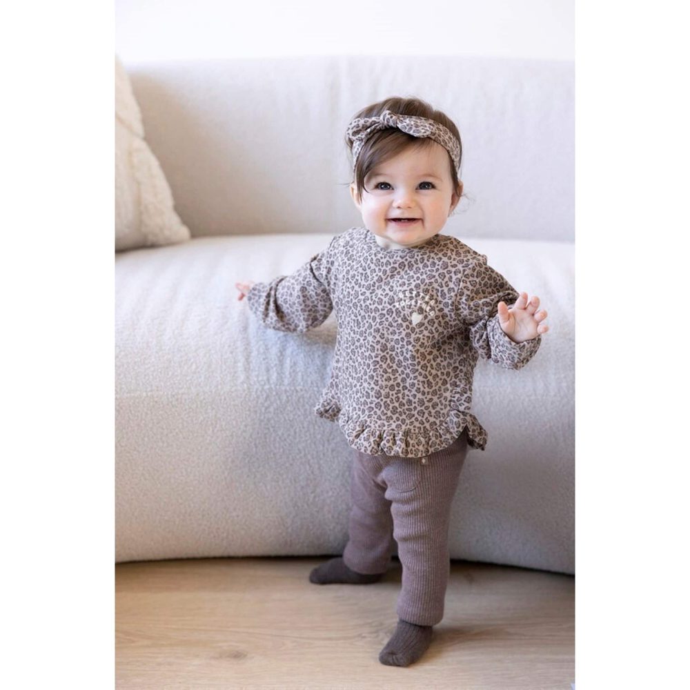 Sweatshirt Leoprint Rüschen