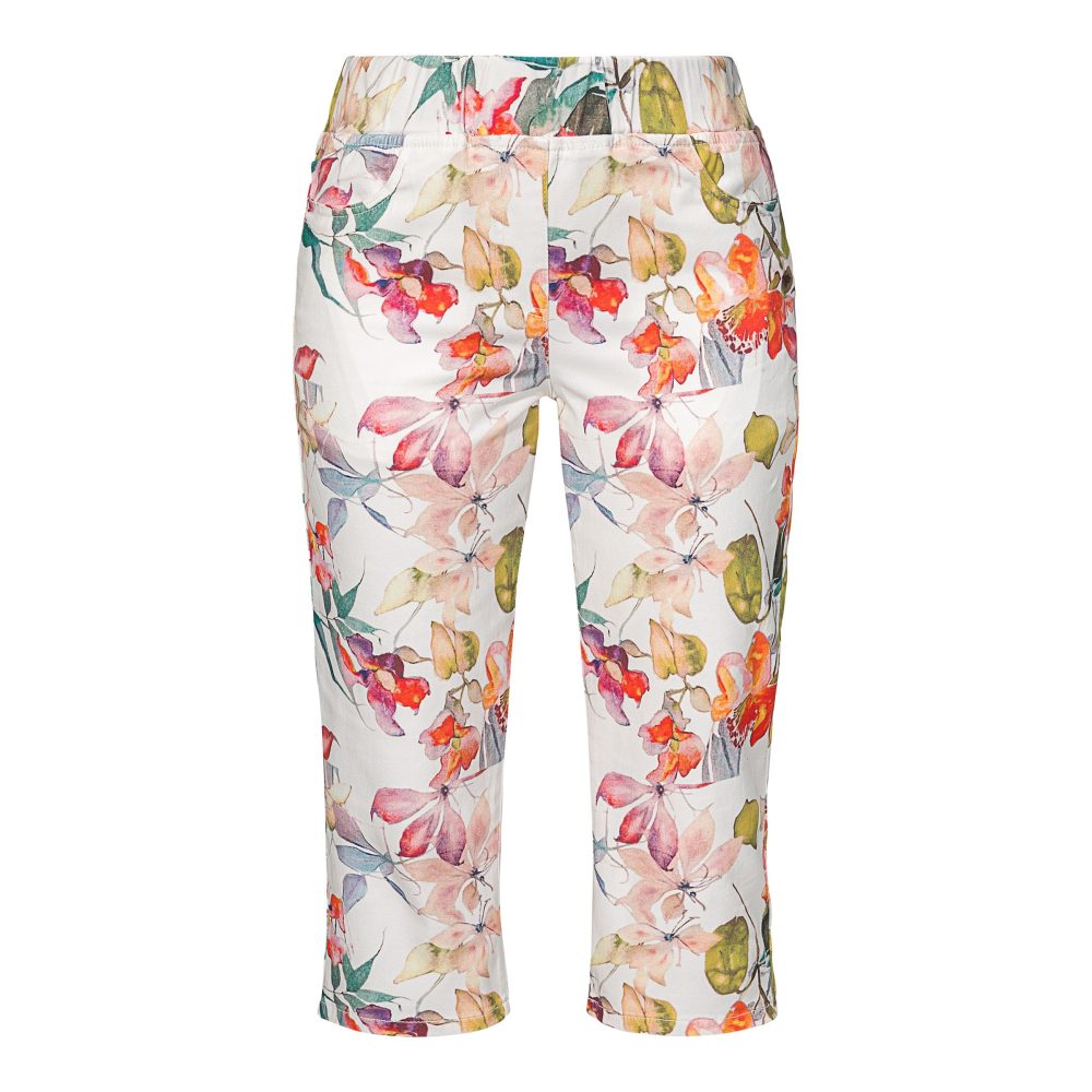 Stretch-Caprihose ?Sommerblu?te?, Größe: XL