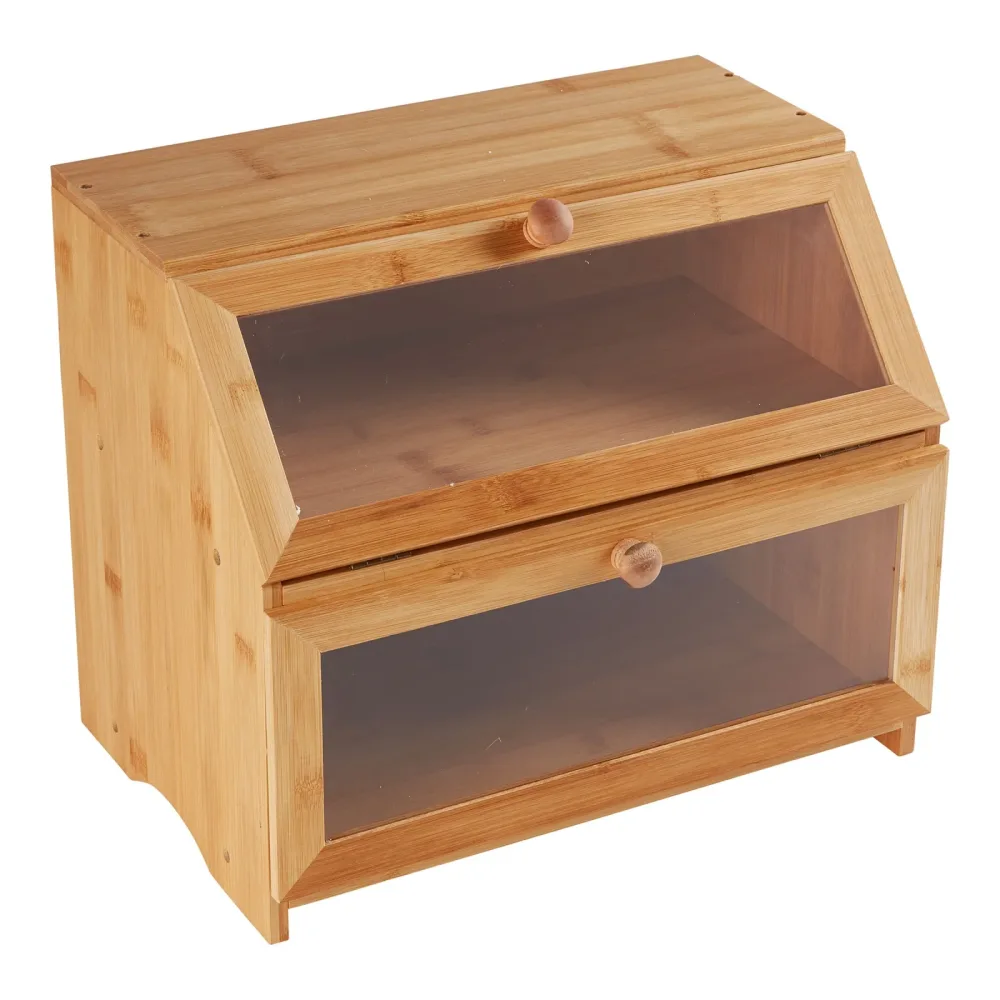Brotkasten mit 2 Fächern, Holz