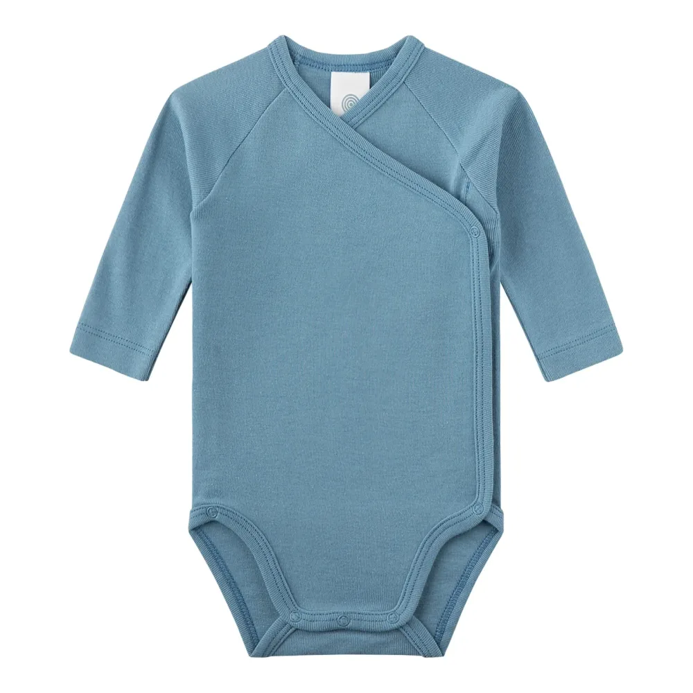 Sanetta 2er-Pack Wickelbodys langarm Bären natur/blau