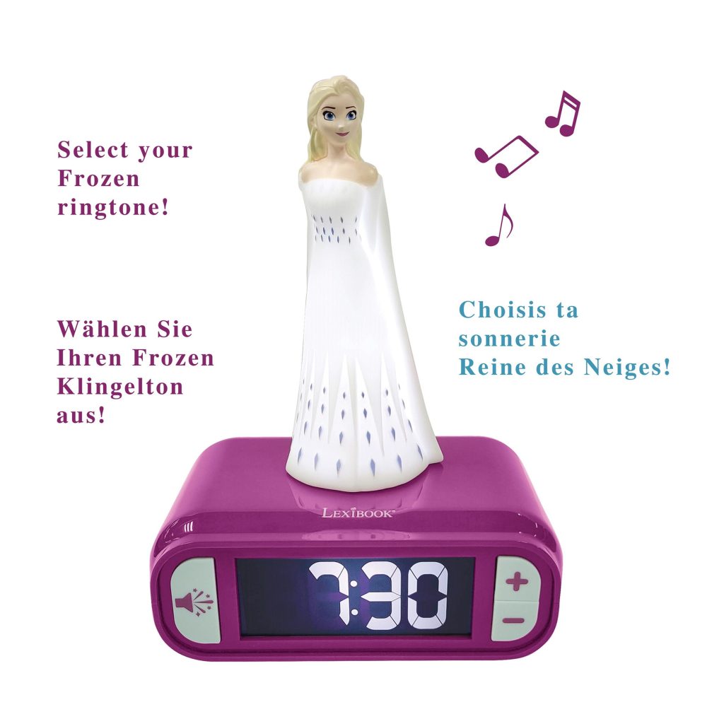 Lexibook - Wecker mit Nachtlicht Frozen II, Multicolor