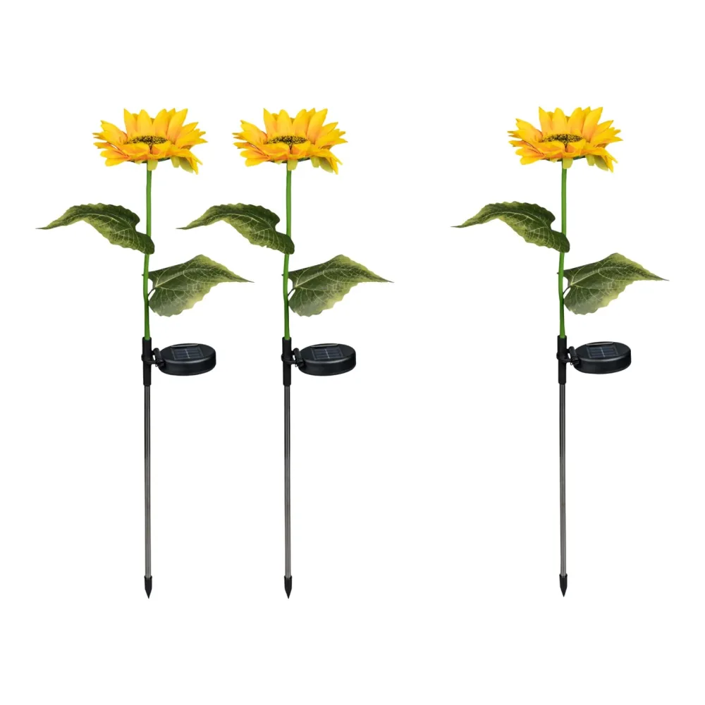 Solar-LED-Gartenstecker ?Sonnenblume?, 2 Stück + 1 gratis