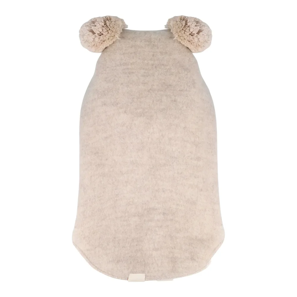 Wollfleece-Schlupfmütze mit Bommel
