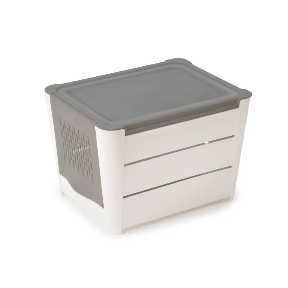 Gemüsebox mit Klappöffnung, grau