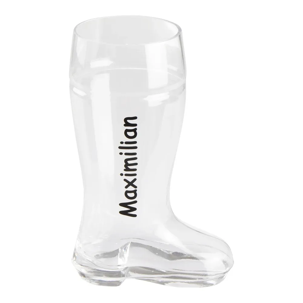 Weihnachtsstiefel-Glas personalisiert mit Namen, 500 ml