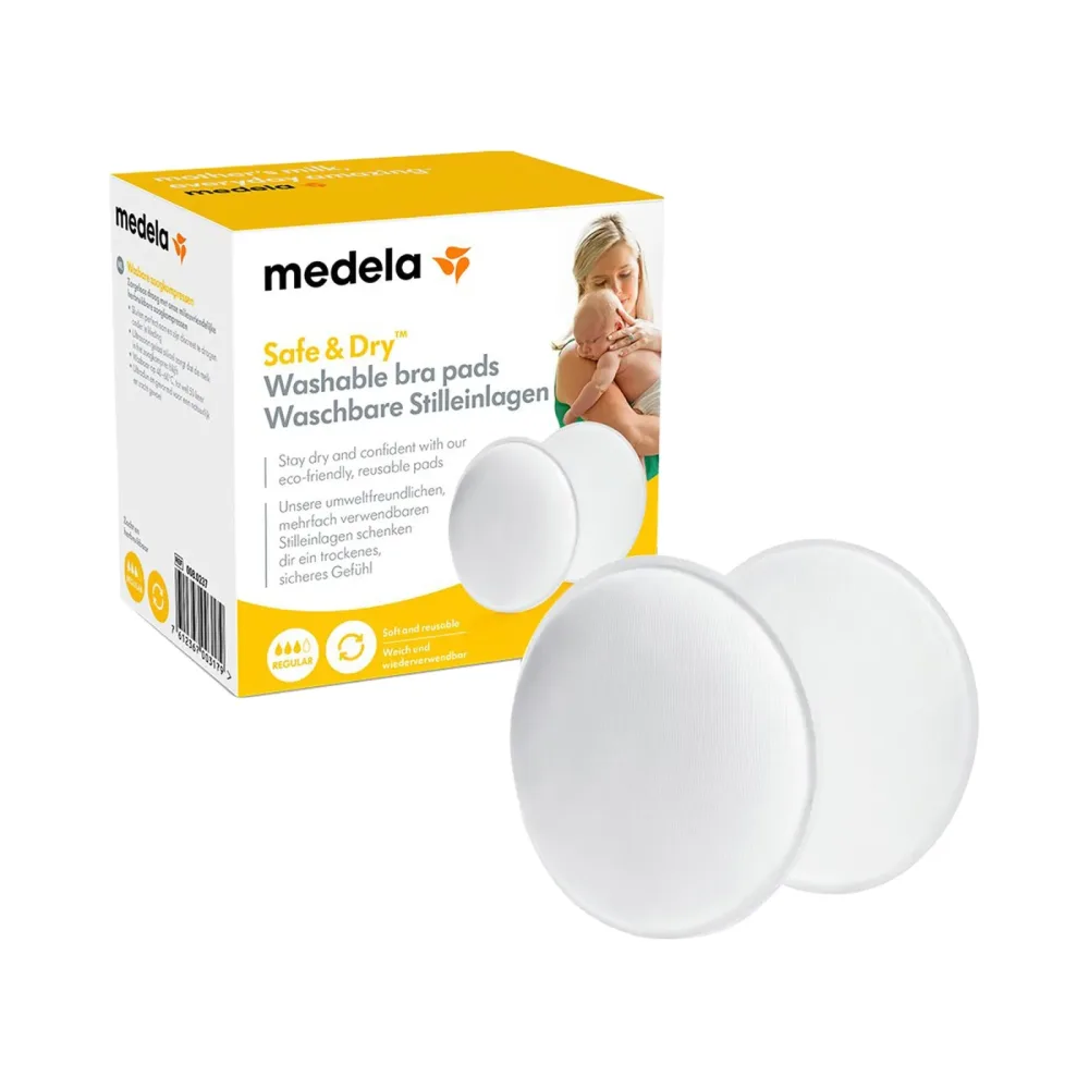 medela - waschbare Stilleinlagen - Weiss - Mikrofasern - 4 Stück
