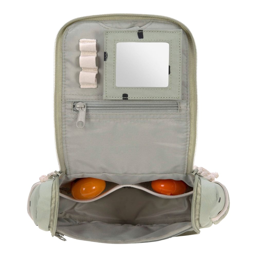LÄSSIG Mini Washbag, Happy Prints light olive