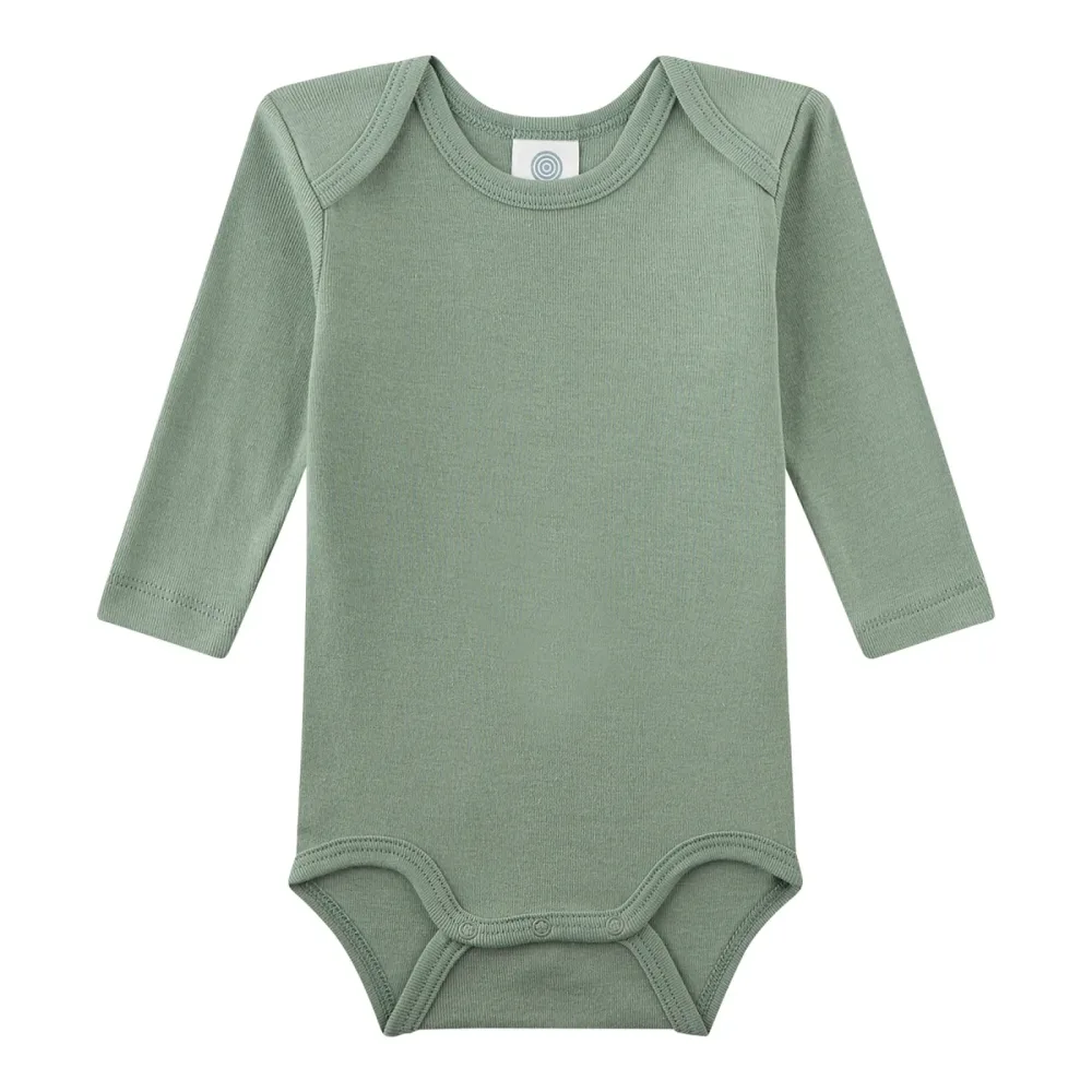 Sanetta 2er-Pack Bodys langarm Dinos oliv/bunt