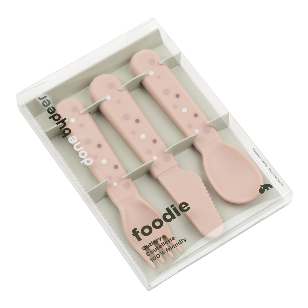 Done by Deer? Kinderbesteck Set Foodie Happy dots Rosa