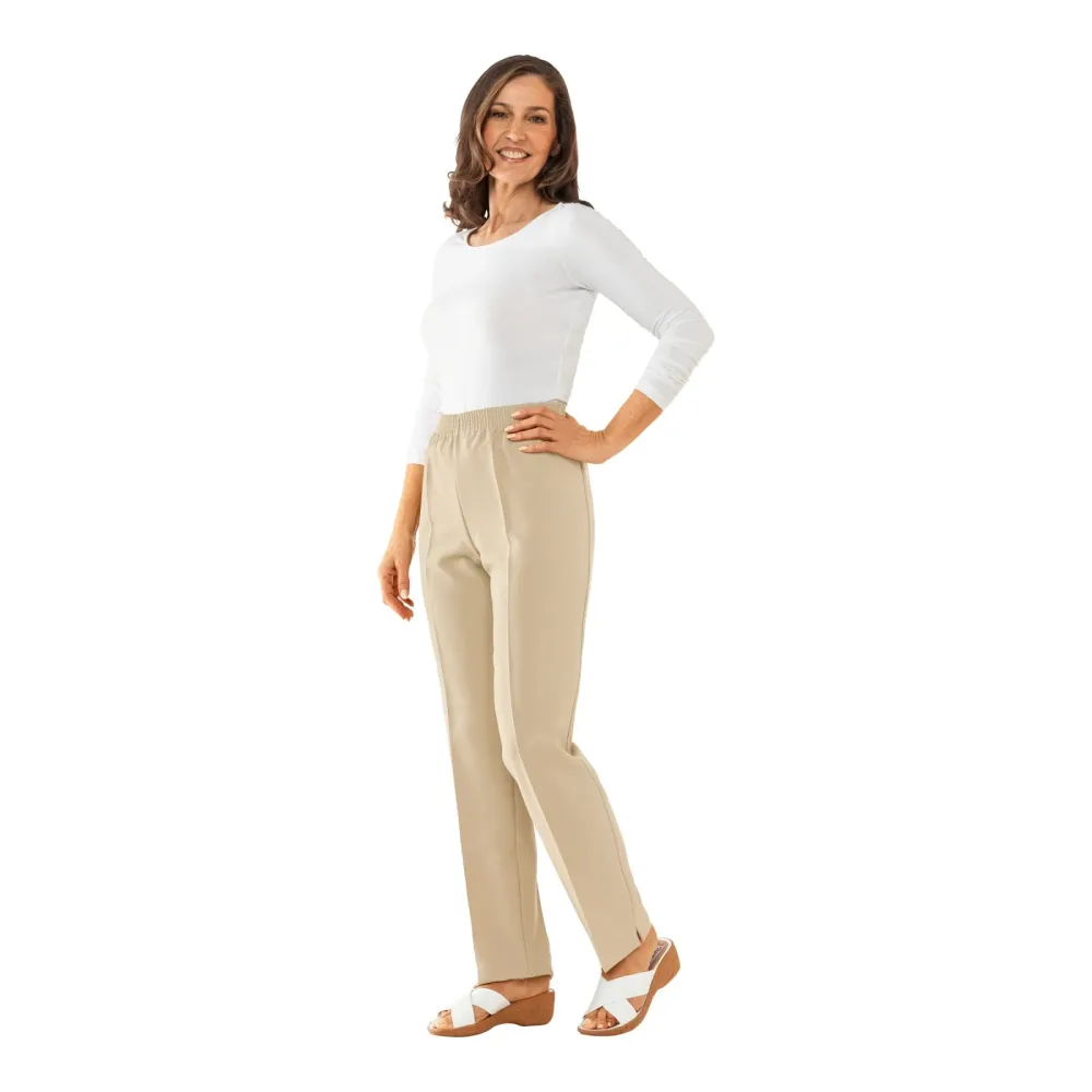 Elegante Schlupfhose, Größe: L, beige