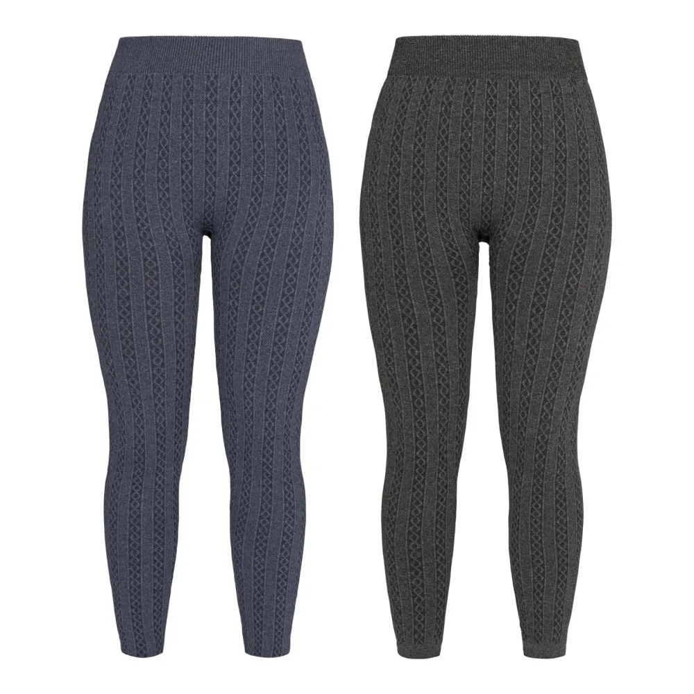 Wärme-Leggings ?Zopfmuster?, 2 Stück, Größe: L