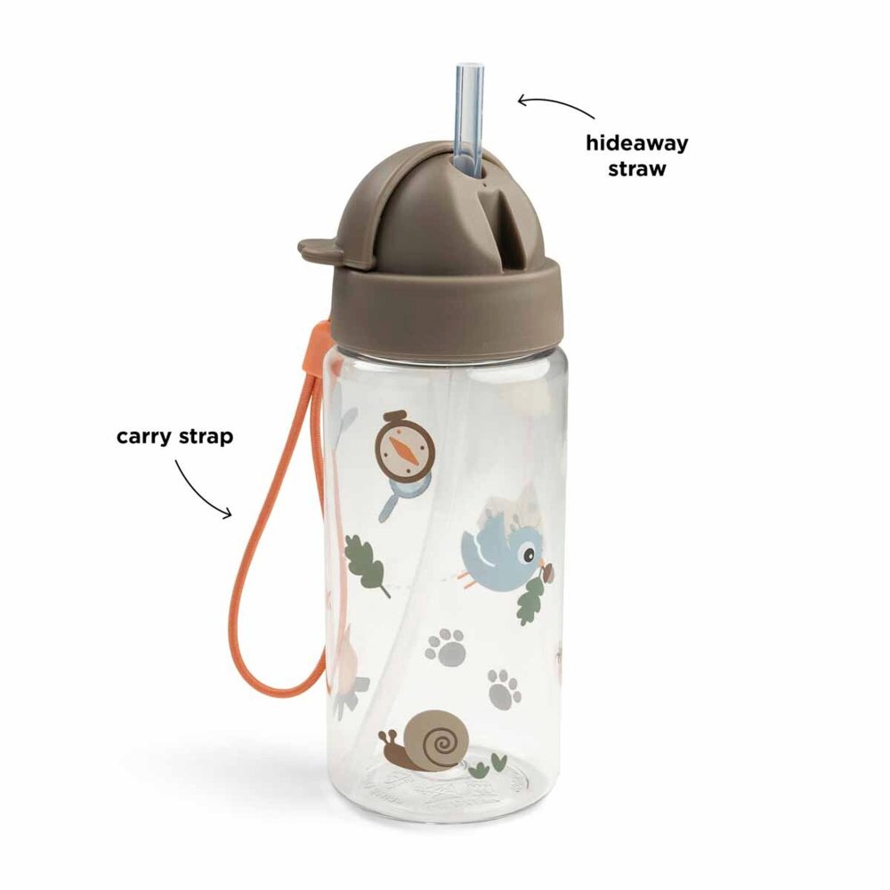 Trinkflasche mit Strohhalm, 350ml