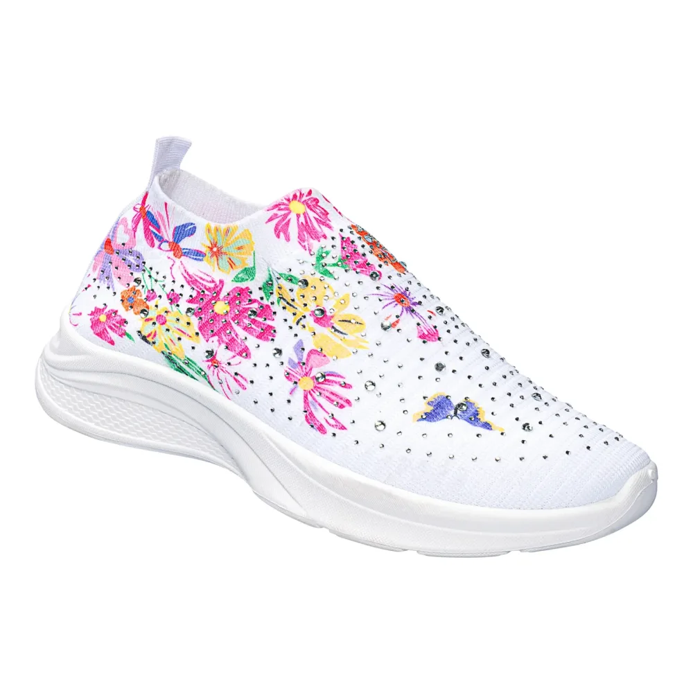 wonderwalk Damen-Flexi-Sneaker ?Glitzerblüte?, Größe: 39