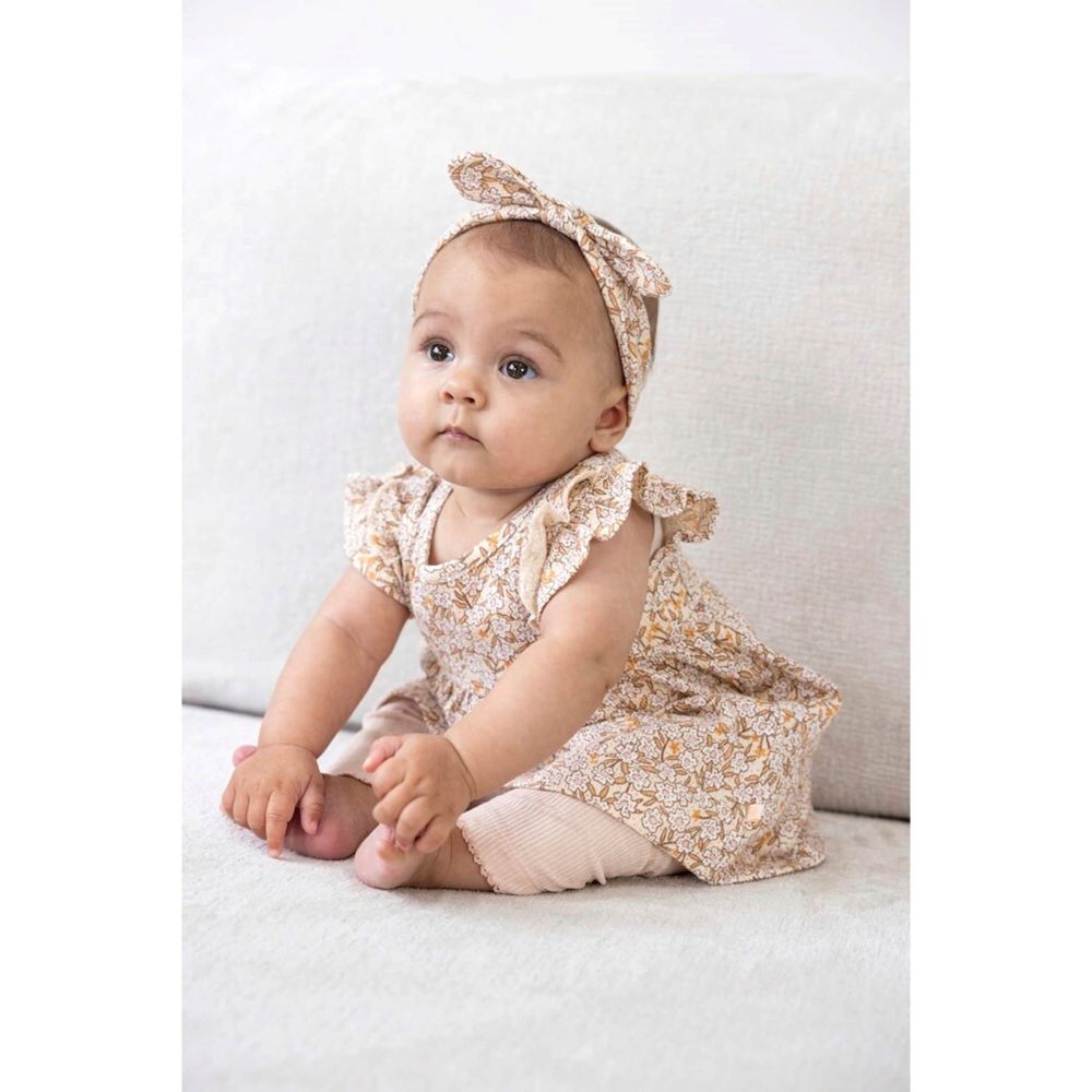 Krepp-Kleid Flügelarm Blumen