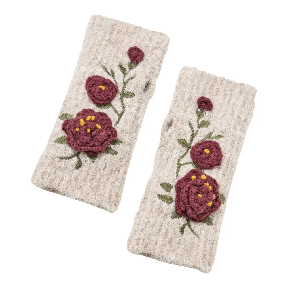 Strickstulpen ?Häkelblume?
