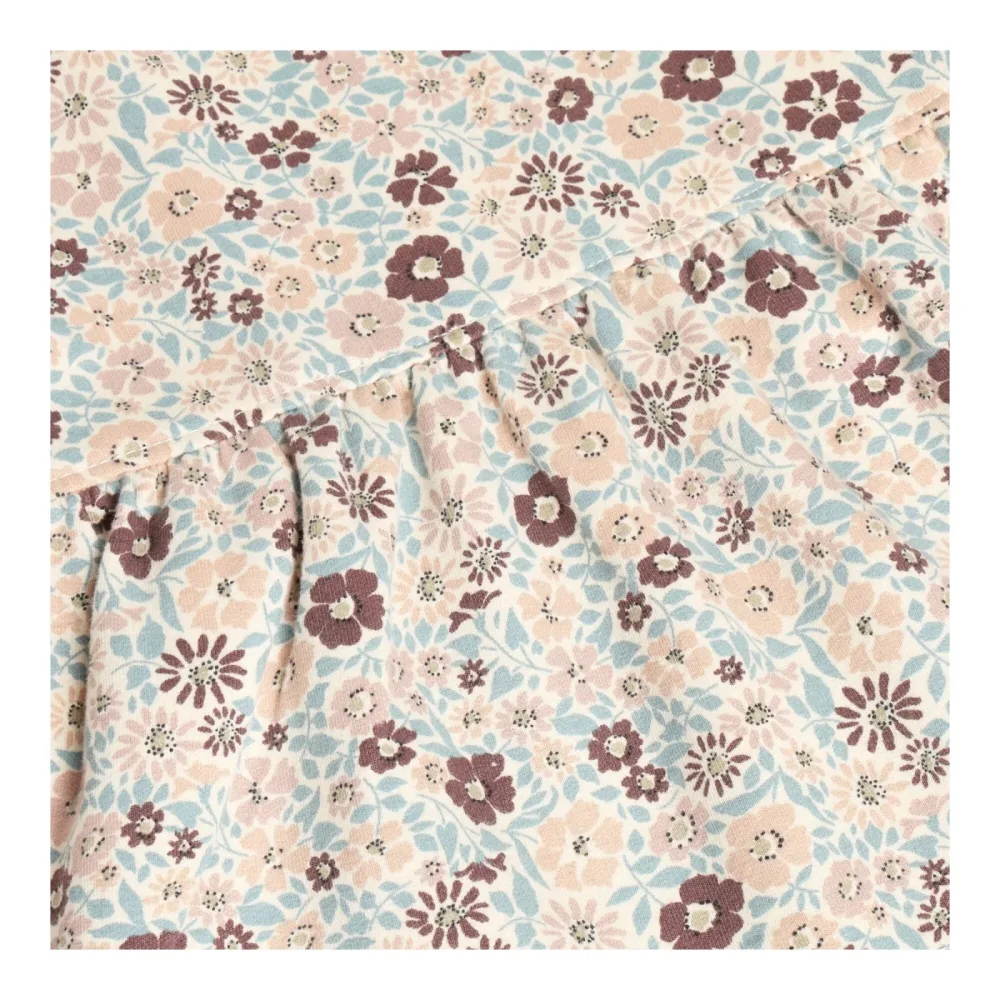 Kleid langarm Volant Blumen