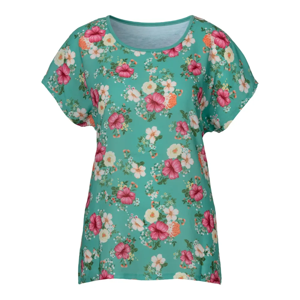 Blusenshirt ?Blütenzauber?, Größe: XL, grün