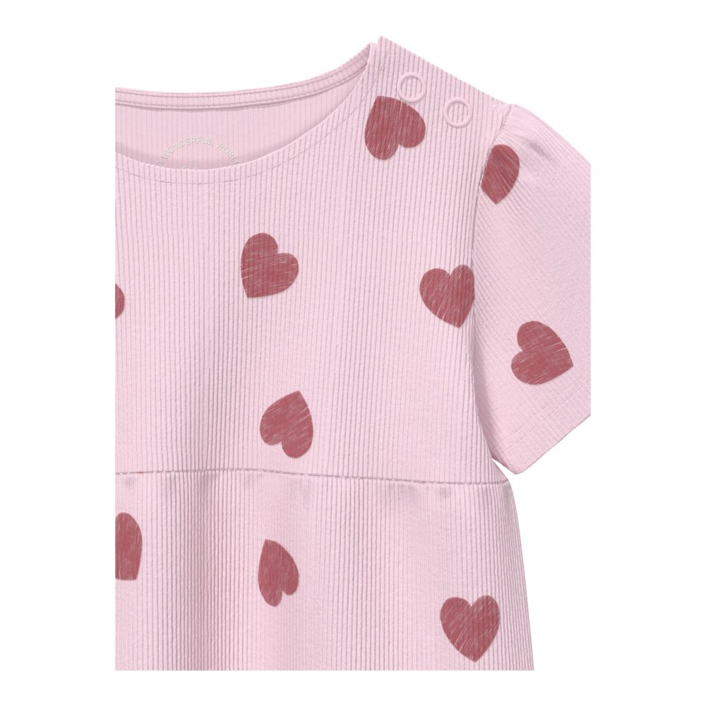 Kleid kurzarm Herzen Rippqualität