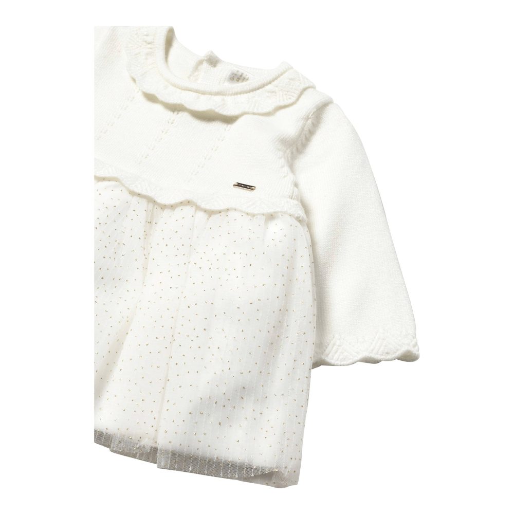 Kleid langarm 2in1 Strickpullover und Tüllrock