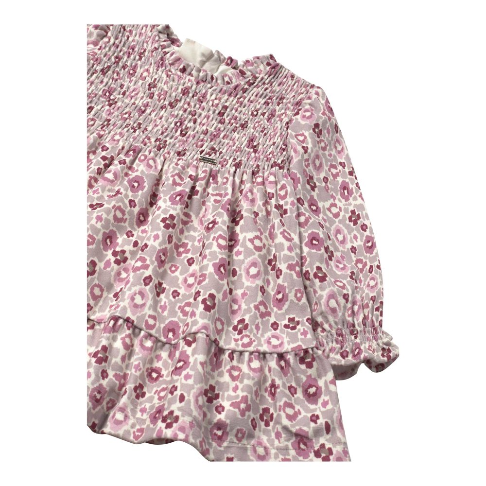 Samt-Kleid langarm Blumen