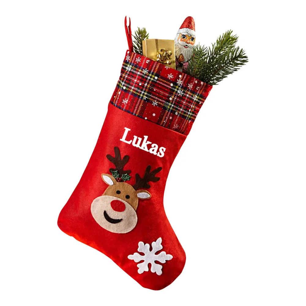 Weihnachtsstiefel, Nikolausstrumpf personalisiert mit Namen, zum Befüllen