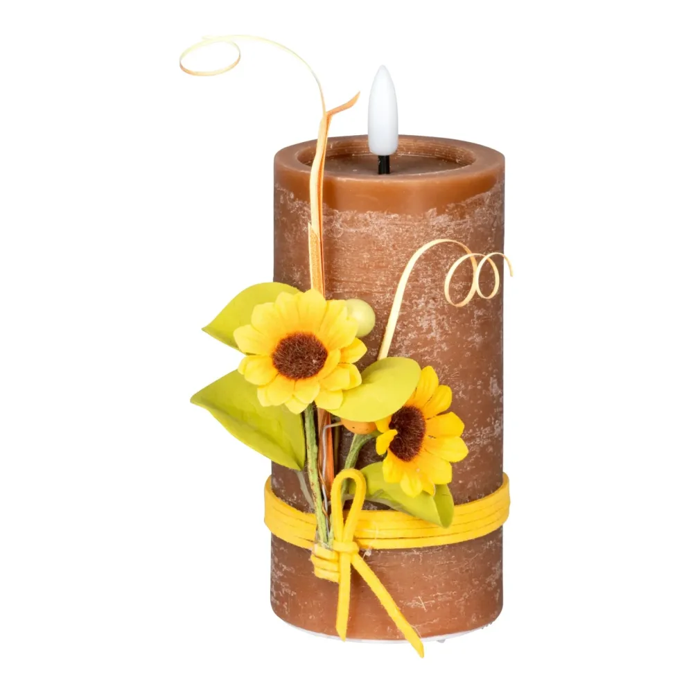 LED-Echtwachskerze ?Sonnenblumen?