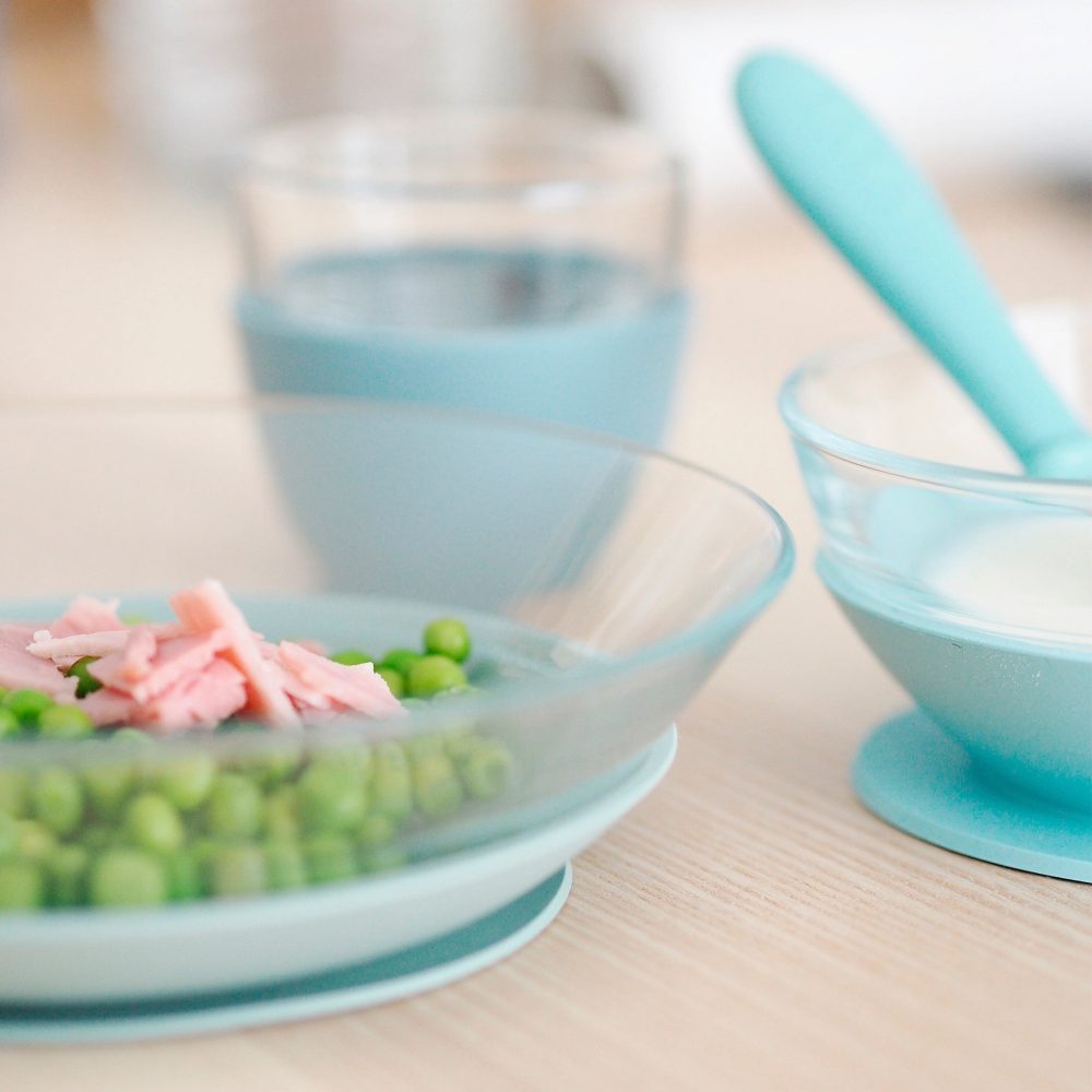 BEABA Geschenkset Glas-Geschirr blau ab dem 6. Monat
