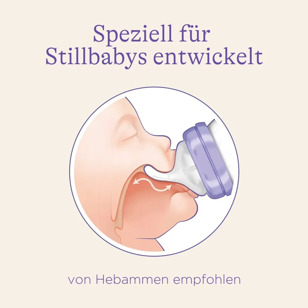 Babyflasche mit NaturalWave®Sauger M, Glas, Weithals, 240 ml