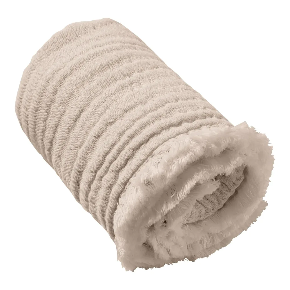 Babydecke Musselin Fransen 80x80cm