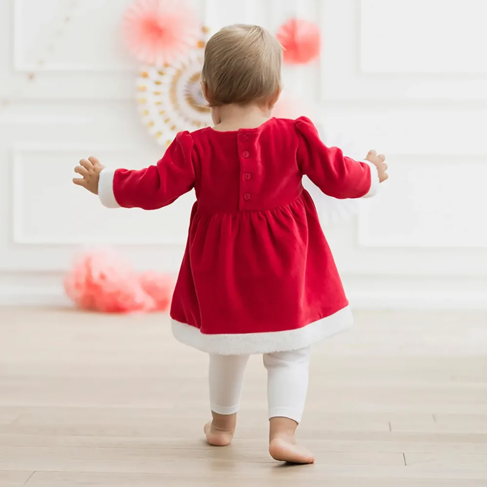 2-tlg. Set Weihnachtskleid mit Leggings