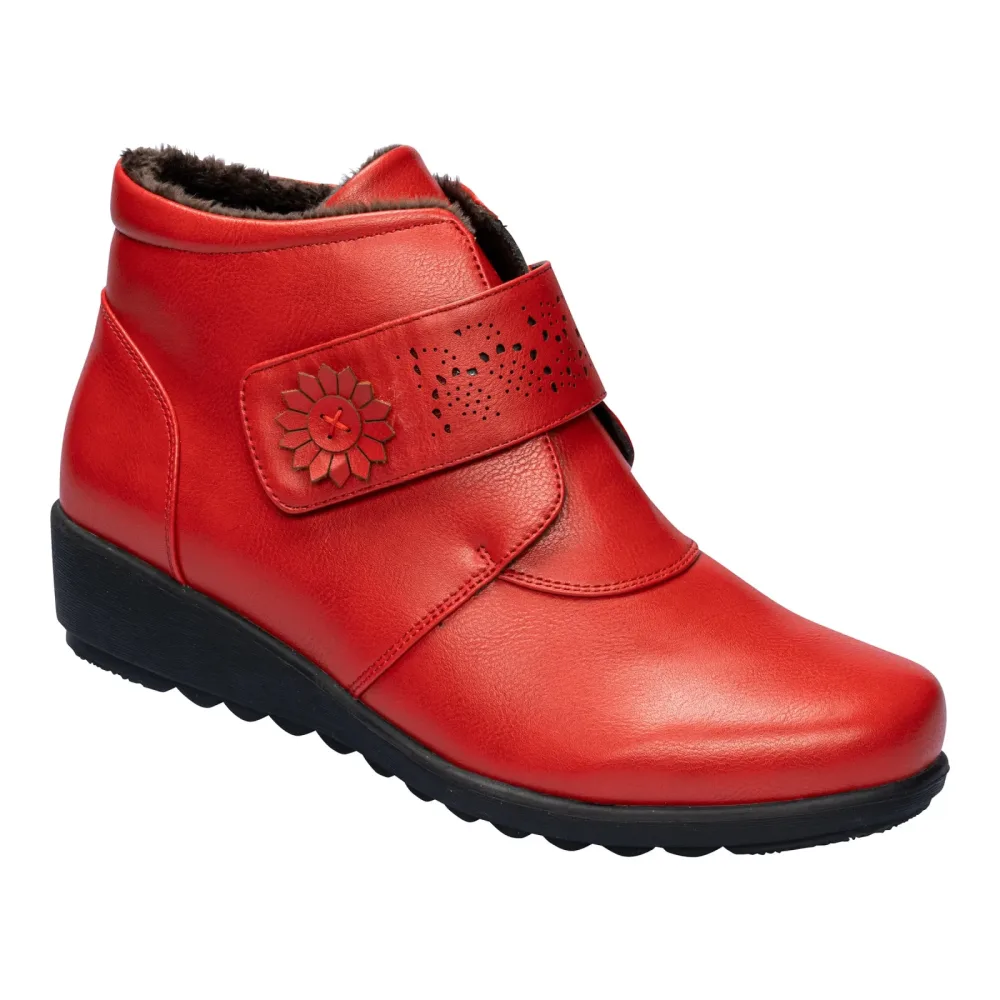 wonderwalk ?Wärme-Klettstiefelette ?Beatrice?, Größe: 36, rot