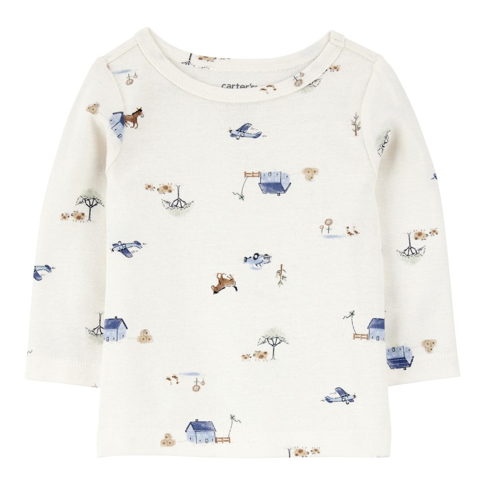 2-tlg. Set Latzhose und Shirt Farm Waffelpiqué